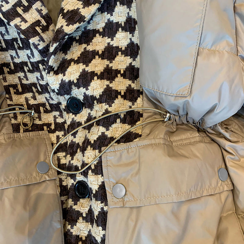 KBAT žieminė negabaritinė vilnonė tvidinė striukė moteriška striukė, šilta parko, negabaritinė apatinė moteriška, vėjui atspari pagrindinė striukė