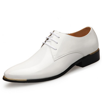 Мъжки първокласни лачени обувки Бели сватбени обувки Размер 38-48 Черни кожени ниски меки мъжки обувки Едноцветни 2023 Нови