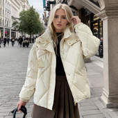 Jachetă căptușită din bumbac pentru femei, iarnă 2023, parka cu glugă, jachetă puf pentru femei, ultra ușoară, caldă, ocazională.