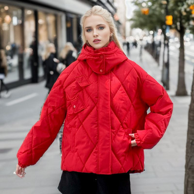Jachetă căptușită din bumbac pentru femei, iarnă 2023, parka cu glugă, jachetă puf pentru femei, ultra ușoară, caldă, ocazională.