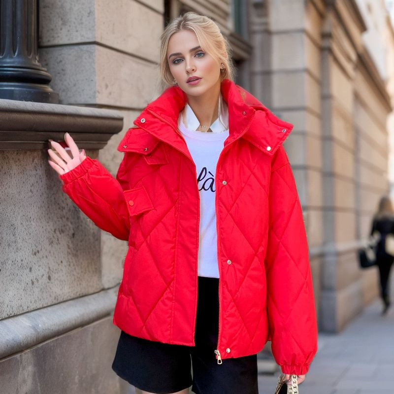 Jachetă căptușită din bumbac pentru femei, iarnă 2023, parka cu glugă, jachetă puf pentru femei, ultra ușoară, caldă, ocazională.