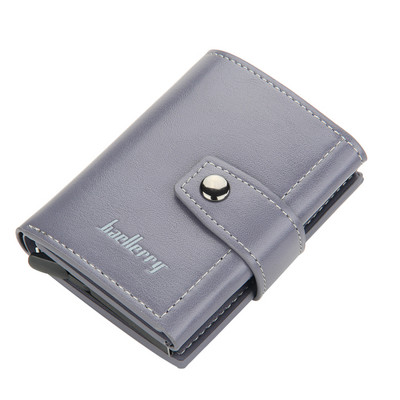 New Business ID Suport card de credit bărbați și femei metal RFID vintage cutie din aluminiu PU piele portofel card note carbon