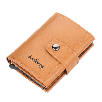 New Business ID Suport card de credit bărbați și femei metal RFID vintage cutie din aluminiu PU piele portofel card note carbon