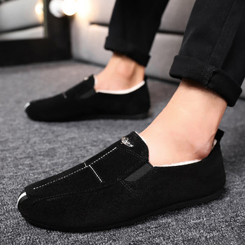 Ανδρικά Παπούτσια Αθλητικά Παπούτσια Βάρκα Παπούτσια Casual Παπούτσια Winter Fur Slip On Loafers Για Άντρες Καλοκαιρινό Περπάτημα Ανδρικό Βουλκανιζέ πάνινα παπούτσια
