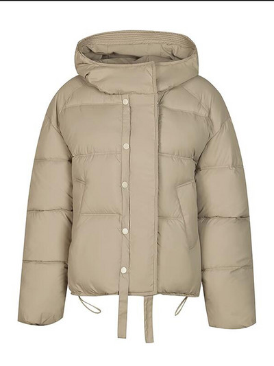 2023 m. žiemos moteriška pūkinė striukė su gobtuvu, medvilninė paminkštinta striukė, šiltas laisvalaikio paltas Moteriška pūkinė striukė, vėjui atsparus „Parka“ paltas