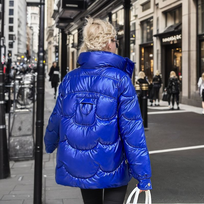 Parka de iarnă 2023 pentru femei, ultra ușoară, calduroasă, ocazională, jachetă puf pentru femei, guler vertical, pardesiu căptușit din bumbac, îmbrăcăminte groasă