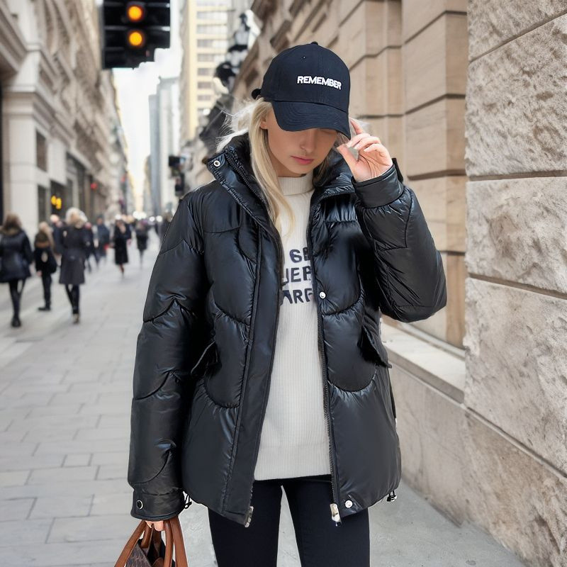 Parka de iarnă 2023 pentru femei, ultra ușoară, calduroasă, ocazională, jachetă puf pentru femei, guler vertical, pardesiu căptușit din bumbac, îmbrăcăminte groasă