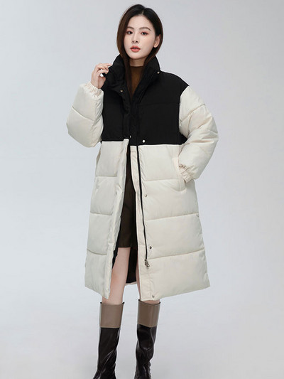 Jachetă de iarnă pentru femei 2023, haine mozabile, parkas lungi, pardesiu de bumbac, jachetă groasă și caldă, haină casual pentru studenți, rezistentă la vânt