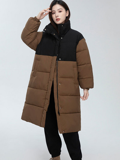 Jachetă de iarnă pentru femei 2023, haine mozabile, parkas lungi, pardesiu de bumbac, jachetă groasă și caldă, haină casual pentru studenți, rezistentă la vânt