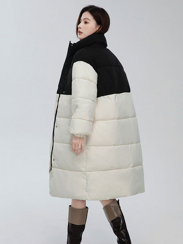 Jachetă de iarnă pentru femei 2023, haine mozabile, parkas lungi, pardesiu de bumbac, jachetă groasă și caldă, haină casual pentru studenți, rezistentă la vânt