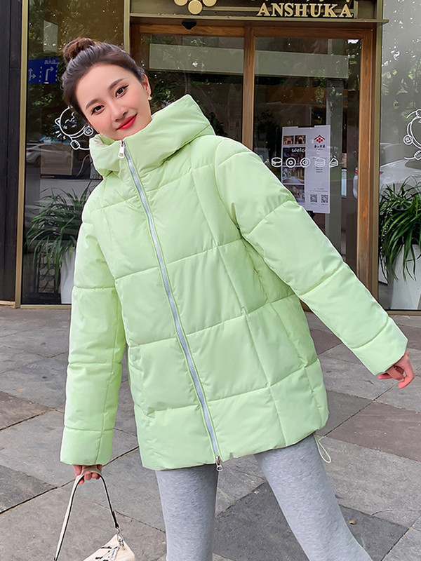 Zimné parky pre ženy s kapucňou, dámske kabáty, voľná dámska prešívaná bunda, snežný dámsky kabát, dámske bundy, doprava zdarma