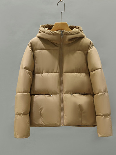 Jachetă pufă coreeană 2023, jachetă cu glugă, pentru femei, iarnă, groasă, lejeră, ocazională, căptușită, din bumbac, scurtă.