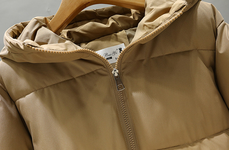 Jachetă pufă coreeană 2023, jachetă cu glugă, pentru femei, iarnă, groasă, lejeră, ocazională, căptușită, din bumbac, scurtă.