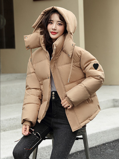 Jachetă de puf pentru femeie de iarnă 2023 Parka căptușită din bumbac Jachetă puf cu glugă ultra ușoară, caldă, ocazională, pardesiu largi