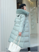 KBAT Parka pentru femei noi de iarnă pentru doamne, ocazional, haine lungi, jachete pentru femei, cu glugă, guler de blană, parkas din bumbac, haină caldă.