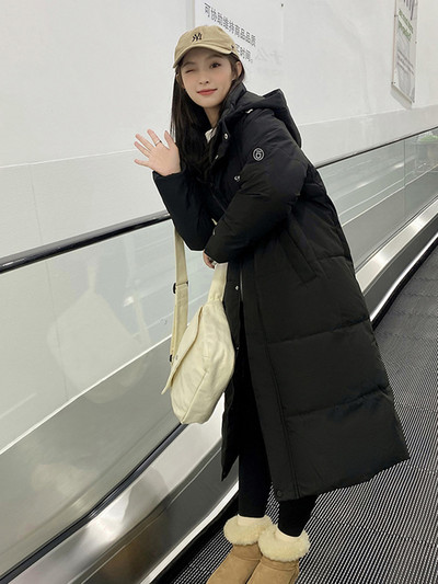 2023, iarnă, parka cu puf pentru femei, haină căptușită din bumbac Jachetă puf oversize Jachetă lungă cu glugă Îmbrăcăminte de îmbrăcăminte Palton cu buzunar mare pentru femei