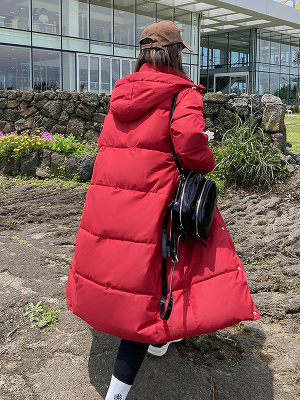 2023, iarnă, parka cu puf pentru femei, haină căptușită din bumbac Jachetă puf oversize Jachetă lungă cu glugă Îmbrăcăminte de îmbrăcăminte Palton cu buzunar mare pentru femei