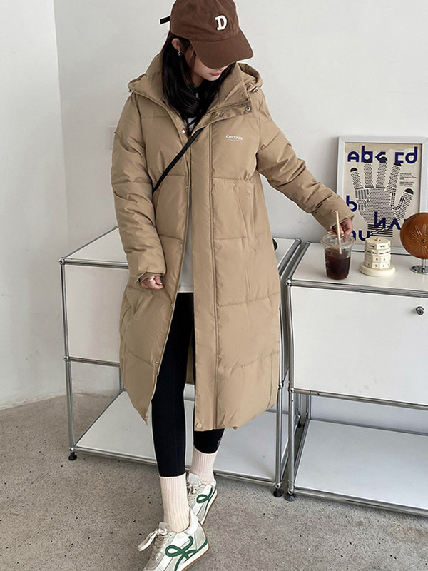 2023, iarnă, parka cu puf pentru femei, haină căptușită din bumbac Jachetă puf oversize Jachetă lungă cu glugă Îmbrăcăminte de îmbrăcăminte Palton cu buzunar mare pentru femei