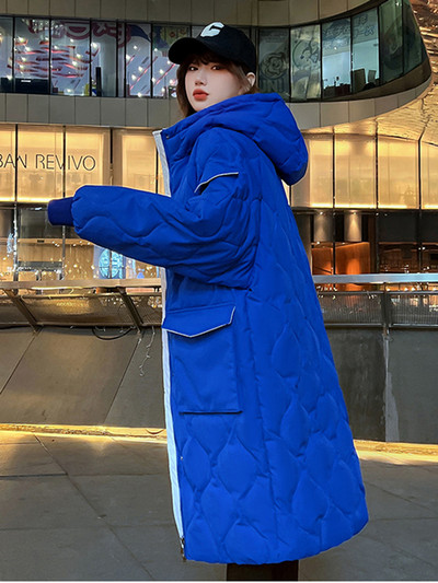 KBAT Zimske deblje ženske tople parke, duge jakne, snježni kaput, ženske ležerne široke puferice, jakne s kapuljačom i velikim džepovima, gornja odjeća