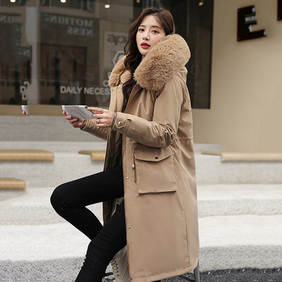 2023, noua iarnă, parka pentru femei, jachete lungi, căptușeală de blană detașabilă, cu glugă, parcă groasă și caldă, haină pentru femei.