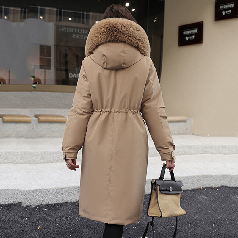 2023, noua iarnă, parka pentru femei, jachete lungi, căptușeală de blană detașabilă, cu glugă, parcă groasă și caldă, haină pentru femei.