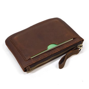 Ανδρικό πορτοφόλι με κέρμα με φερμουάρ Wowen από μίνι κοντό πορτοφόλι Θήκη κάρτας Αλλαγή πορτοφολιού για ανδρικά πορτοφόλια Clutch