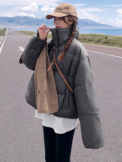 Jachetă căptușită din bumbac pentru femei, 2023, noua haină ușoară, caldă, casual, jachetă puf pentru femei, pardesiu cu guler