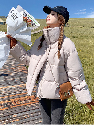 Jachetă căptușită din bumbac pentru femei, 2023, noua haină ușoară, caldă, casual, jachetă puf pentru femei, pardesiu cu guler