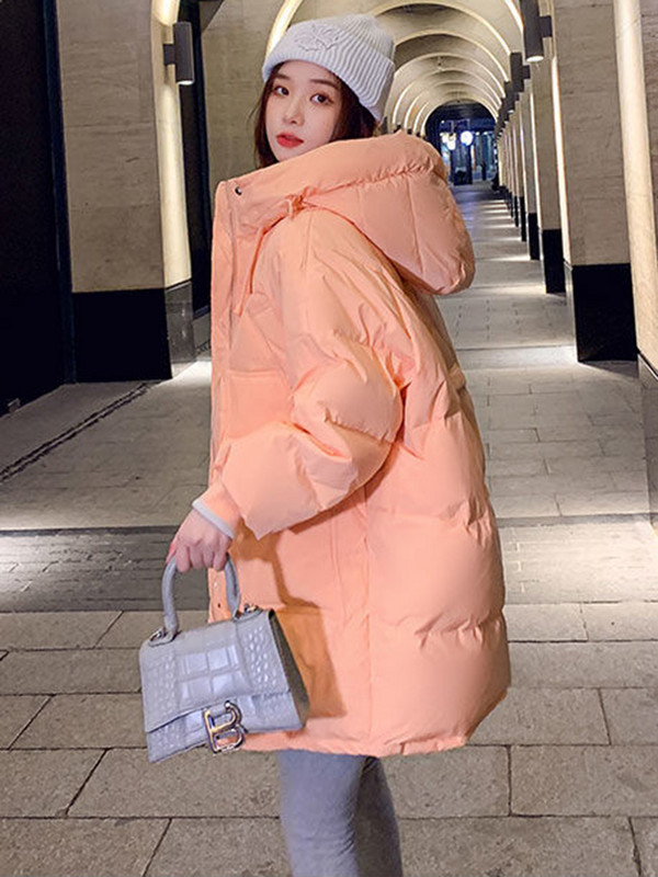 Jachetă KBAT pentru femei, iarnă, groasă, cu glugă, din bumbac, căptușită, pentru femei, coreeană, pufă, parka supradimensionată pentru femei