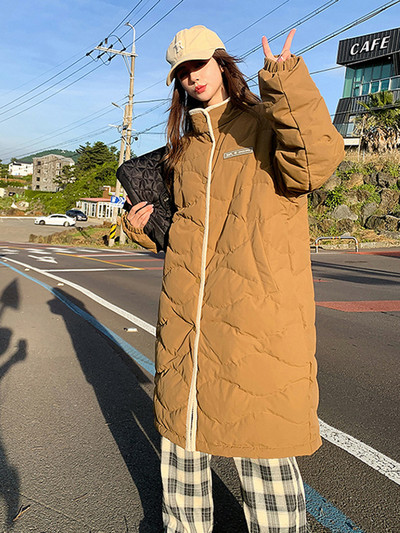 Új téli pamut párnázott parkok hosszú hókabát meleg széldzseki kabát felöltő női pufferkabát bő felsőruházat női ruhák