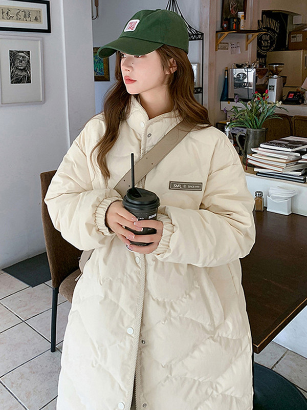 Új téli pamut párnázott parkok hosszú hókabát meleg széldzseki kabát felöltő női pufferkabát bő felsőruházat női ruhák