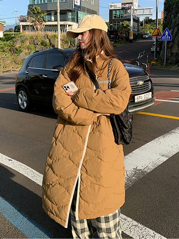 Új téli pamut párnázott parkok hosszú hókabát meleg széldzseki kabát felöltő női pufferkabát bő felsőruházat női ruhák