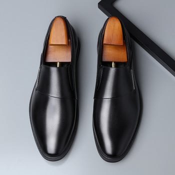 Модни обувки с остър връх Разделени кожени мъжки ежедневни официални мокасини Бизнес сватбени оксфордски обувки zapatillas de hombre