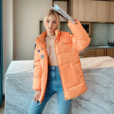 2023 Parka din puf de iarnă, haină de zăpadă impermeabilă, jachetă puf pentru femeie, haină de modă coreeană, pardesiu cu glugă, îmbrăcăminte exterioară caldă