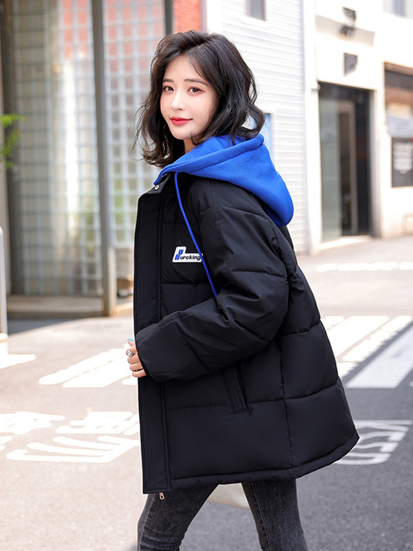 KBAT téli kabát női divatos kapucnis alkalmi parkok női vastag pehely pamut párnázott buborékkabát női túlméretes laza parka