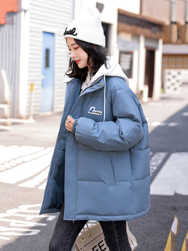 KBAT téli kabát női divatos kapucnis alkalmi parkok női vastag pehely pamut párnázott buborékkabát női túlméretes laza parka