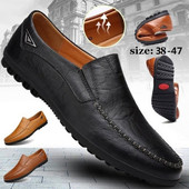 Pantofi ocazional pentru bărbați  Pantofi de conducere de marcă de lux Respirabil Slip on Black 2023 Mocasini pentru bărbați Mocasini Plus Size