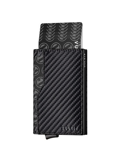 Бизнес Ежедневна кожа RFID блокиране Автоматично изскачащ портфейл Карта Сметка Държач за кредитна карта Двойна идентификация Държач за кредитна карта