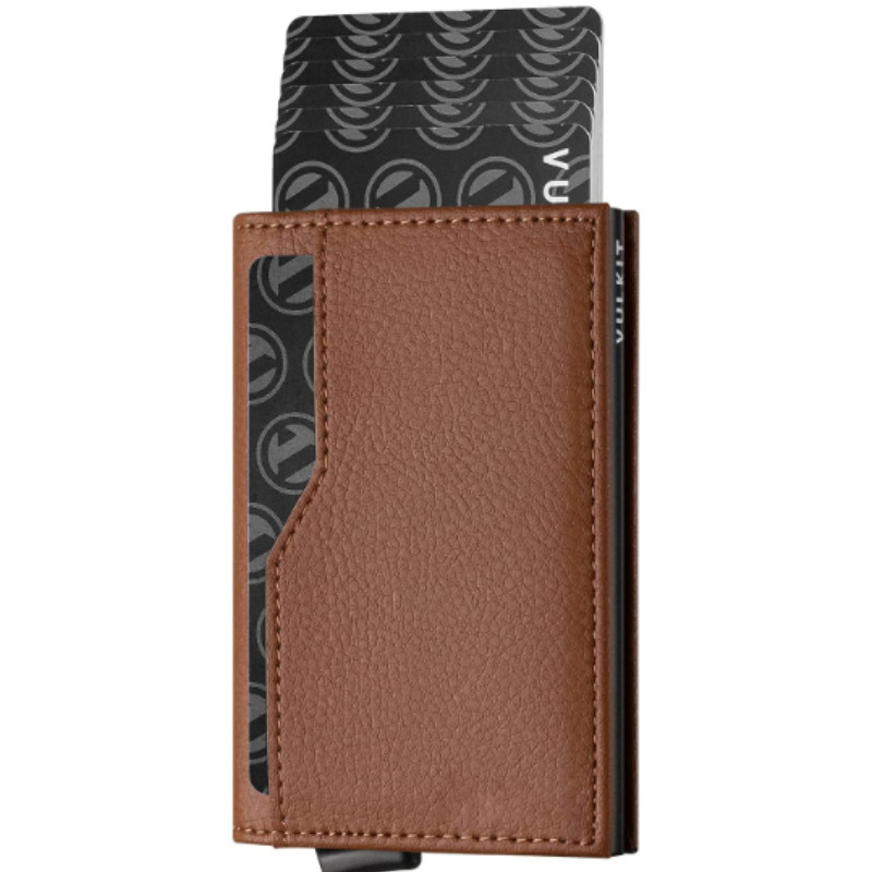 Бизнес Ежедневна кожа RFID блокиране Автоматично изскачащ портфейл Карта Сметка Държач за кредитна карта Двойна идентификация Държач за кредитна карта