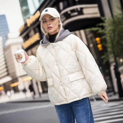 2023-as téli női pehelydzsekik, alkalmi pamut párnázott parkák, felsőruhás kapucnis kabát Női kabát meleg felsőruházat