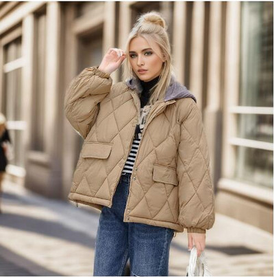 2023-as téli női pehelydzsekik, alkalmi pamut párnázott parkák, felsőruhás kapucnis kabát Női kabát meleg felsőruházat
