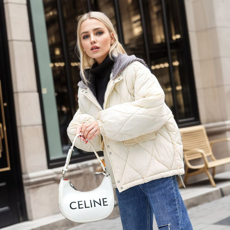 2023-as téli női pehelydzsekik, alkalmi pamut párnázott parkák, felsőruhás kapucnis kabát Női kabát meleg felsőruházat