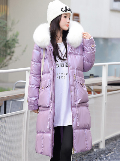 Naujas blizgus parko paltas, moteriškas 2023 m. madingas storas žiemos gobtuvas laisvas ilgas striukė, atsparus vėjui, lietaus šiltas viršutinis drabužis