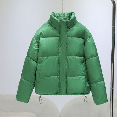 2023 m. moteriškas žieminis paltas Didelis šiltas moteriškas stovas apykaklė Medvilnine paminkštinta striukės saldainio spalvos paltai trumpi moteriški viršutiniai drabužiai