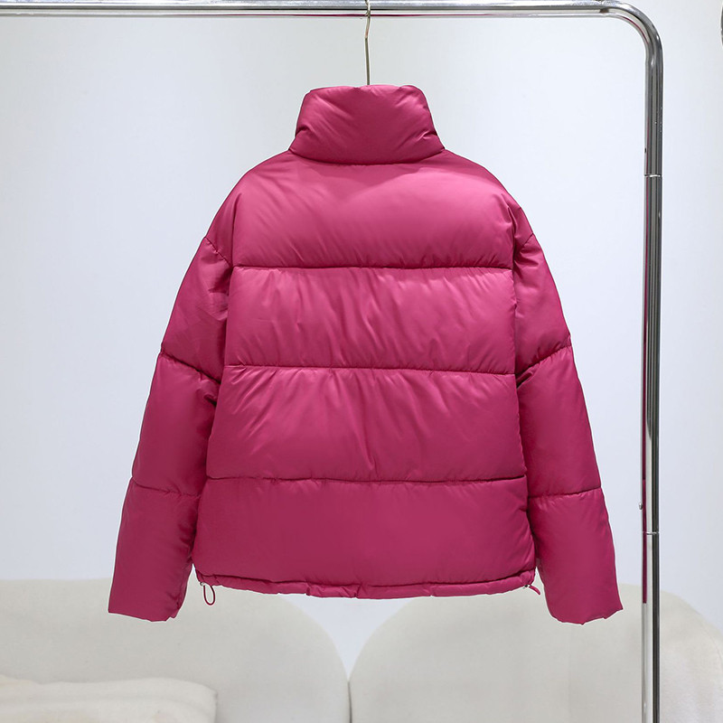 2023 m. moteriškas žieminis paltas Didelis šiltas moteriškas stovas apykaklė Medvilnine paminkštinta striukės saldainio spalvos paltai trumpi moteriški viršutiniai drabužiai