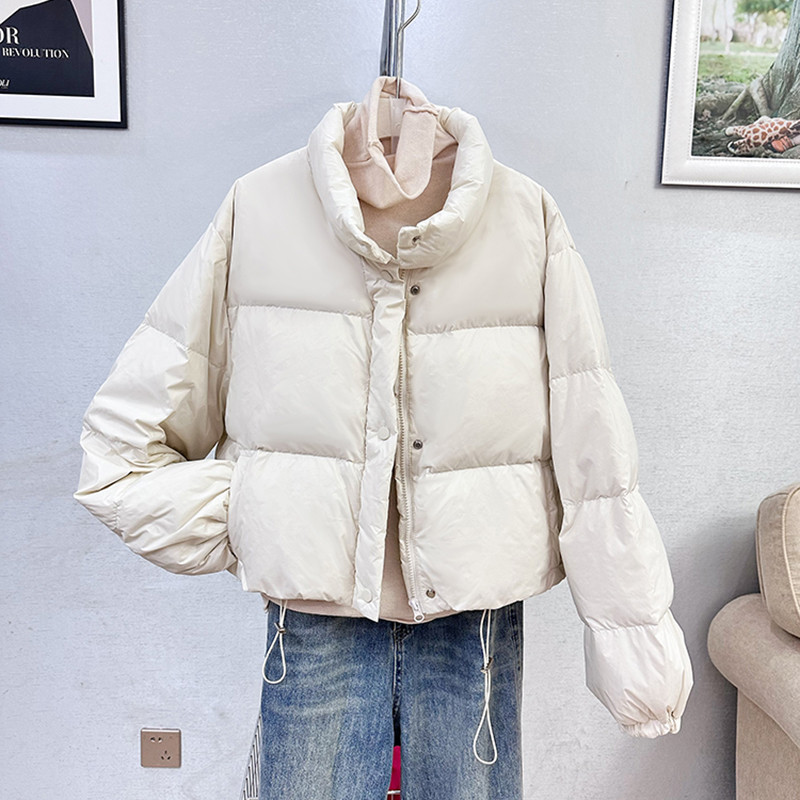 2023, culoare bomboană, îngroșă, caldă, guler, jachetă din bumbac, căptușită, pentru femei, ocazional, parka scurtă, îmbrăcăminte cu șnur