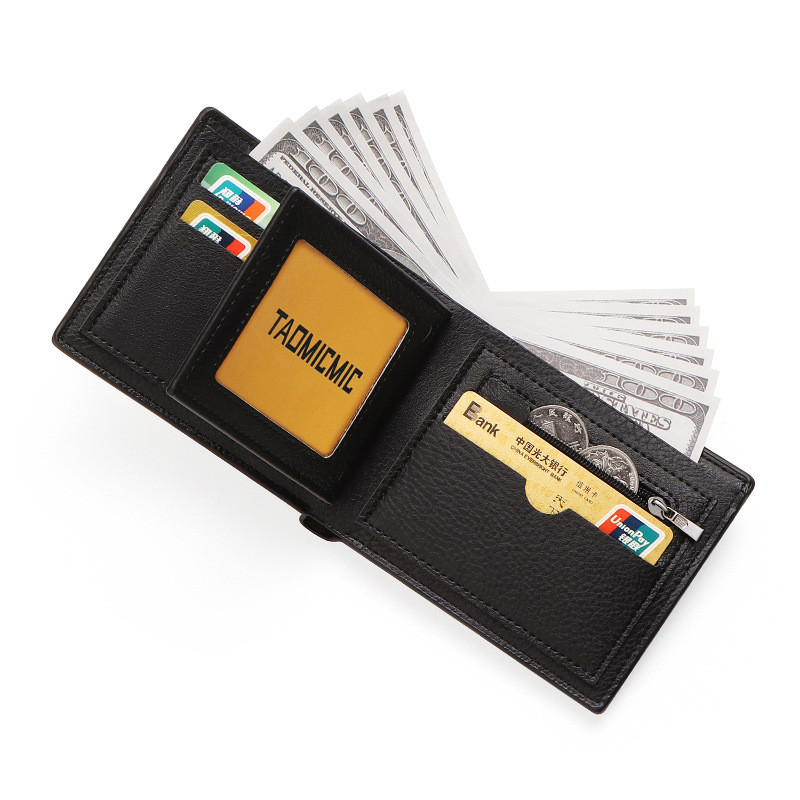 Portofel retro pentru bărbați, scurt de afaceri, cu carduri de îmbinare, modă Europa și America, portofel nou Commuter Zero