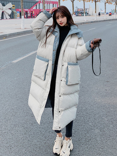 KBAT Ženska zimska snježna jakna Duge tople parke Ženski deblji kaput Pamučno podstavljene Parka jakne Ženska gornja odjeća s kapuljačom