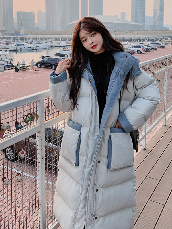 KBAT Ženska zimska snježna jakna Duge tople parke Ženski deblji kaput Pamučno podstavljene Parka jakne Ženska gornja odjeća s kapuljačom