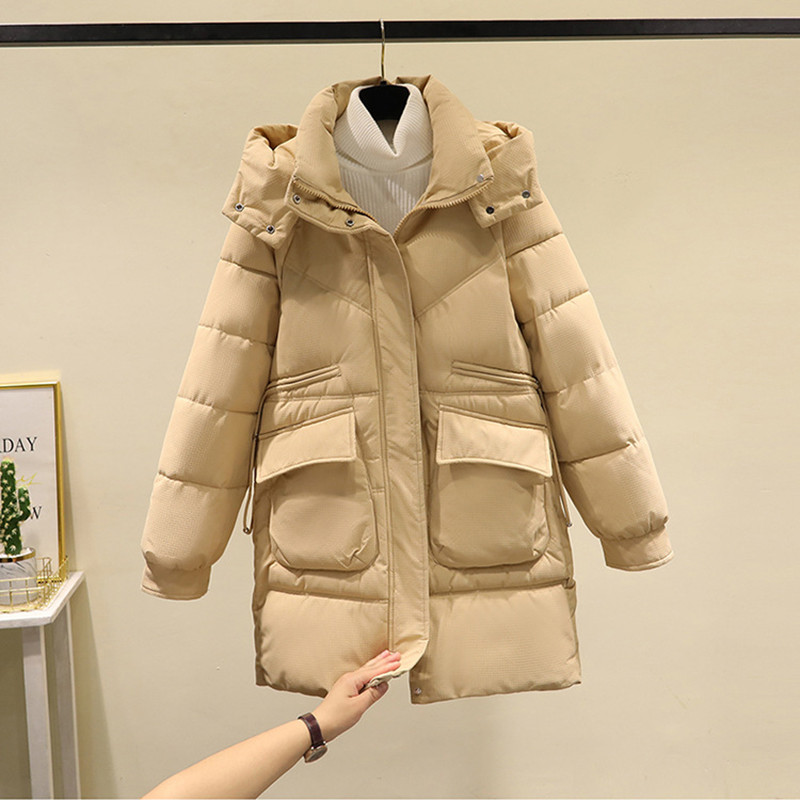 Pamučno podstavljena parka jakna Ženska modna deblja zimska duga jakna s kapuljačom 2023. Ženska pufer jakna Vjetrootporna topla vanjska odjeća